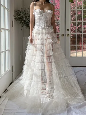 1950s Ivory Tulle Skirt - S