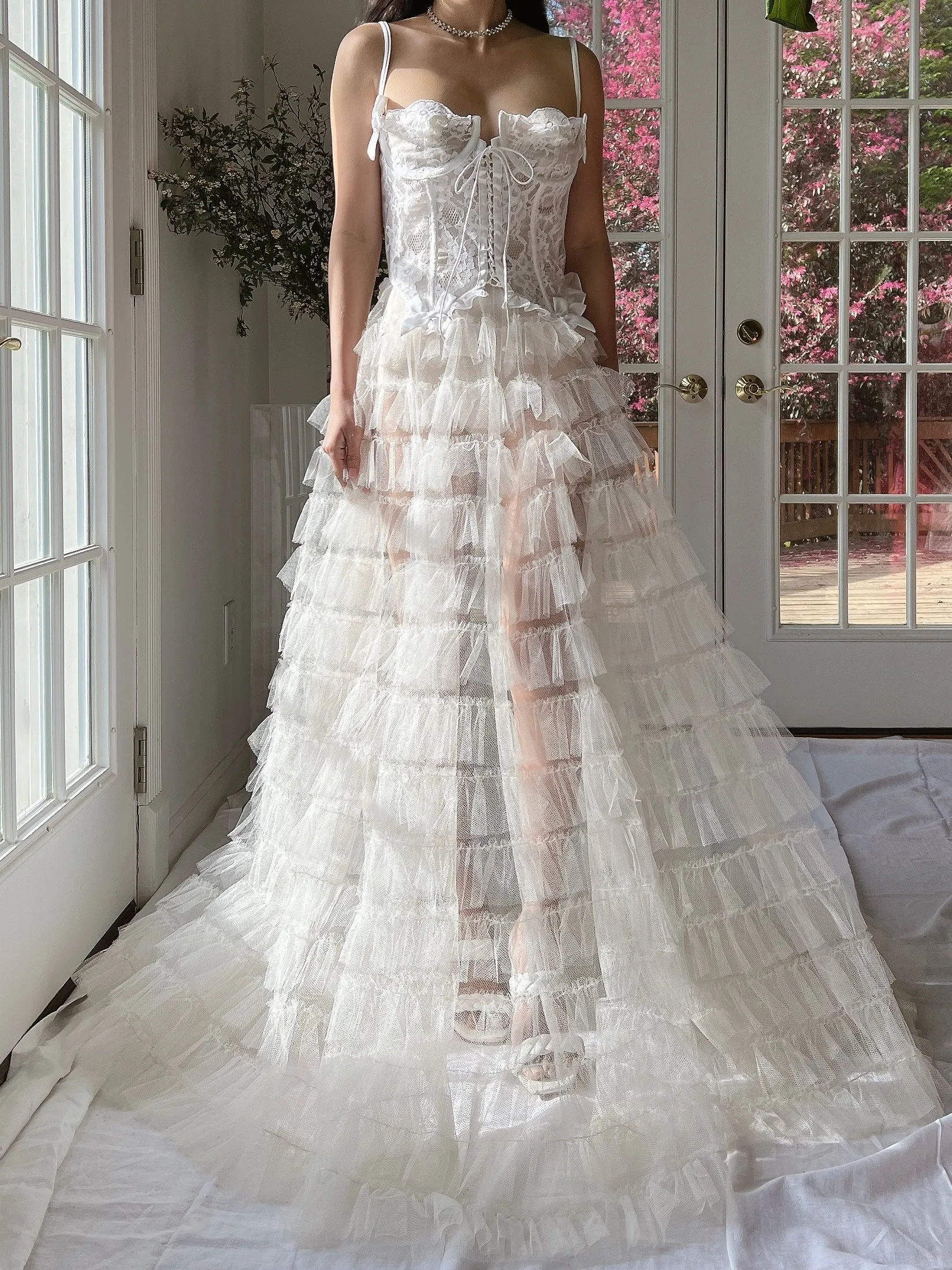 1950s Ivory Tulle Skirt - S