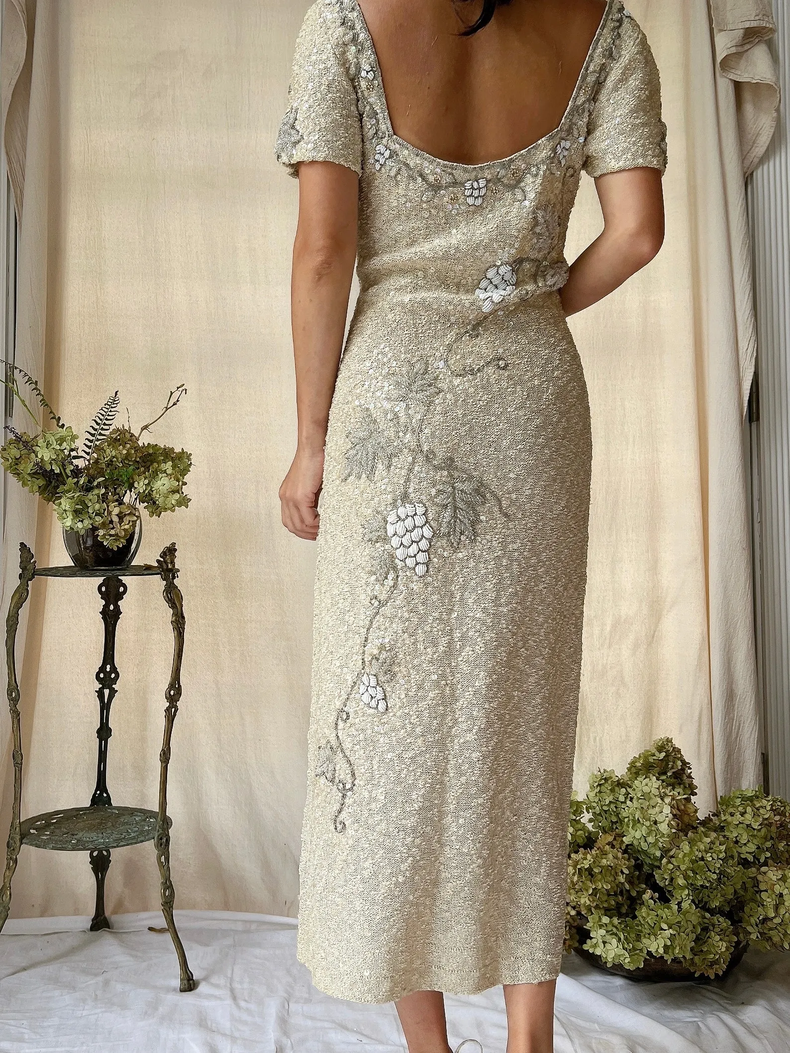 1960s Knitted Beaded Dress - XS
