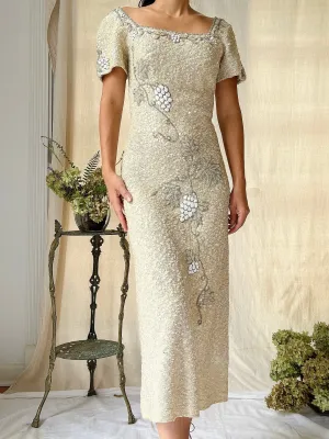 1960s Knitted Beaded Dress - XS
