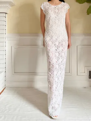 1960s Sheer Beaded Dress - S