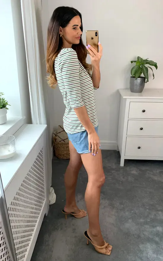 3/4 Striped Top