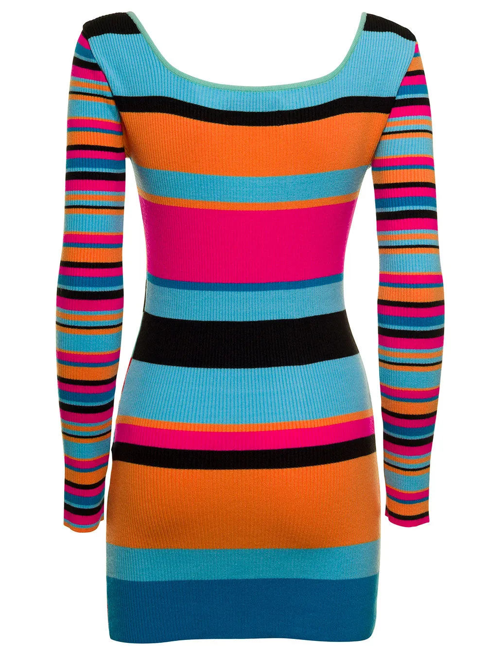 Andersson Bell Color-Block Zip-Up Knitted Mini Dress