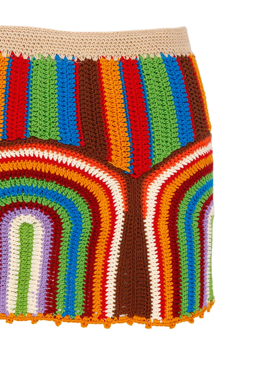 Andersson Bell Moana Color-Block Knitted Mini Skirt