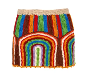 Andersson Bell Moana Color-Block Knitted Mini Skirt