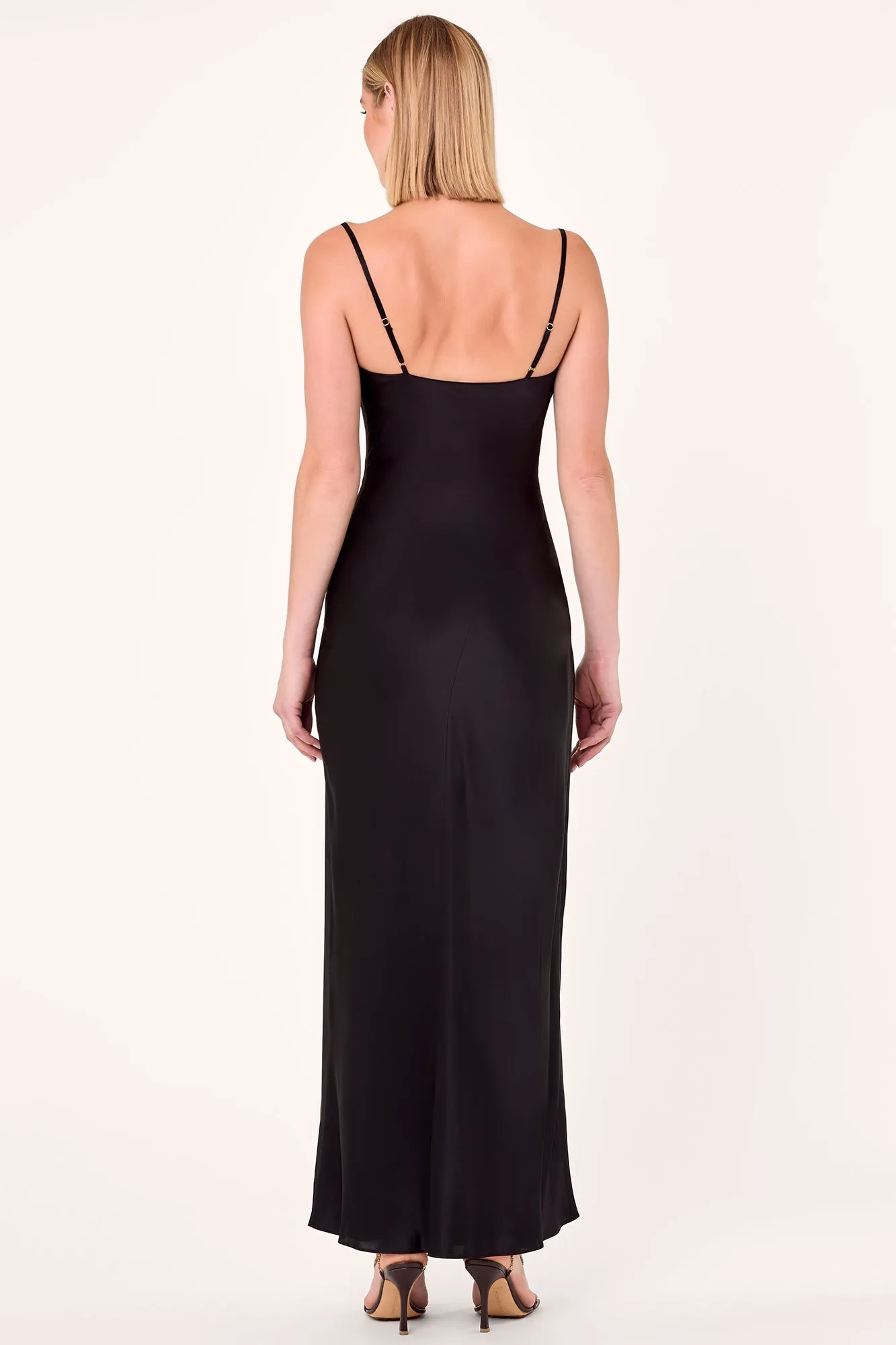 Ariel Satin Dress - Black
