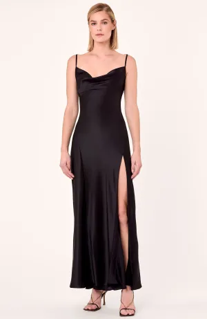 Ariel Satin Dress - Black