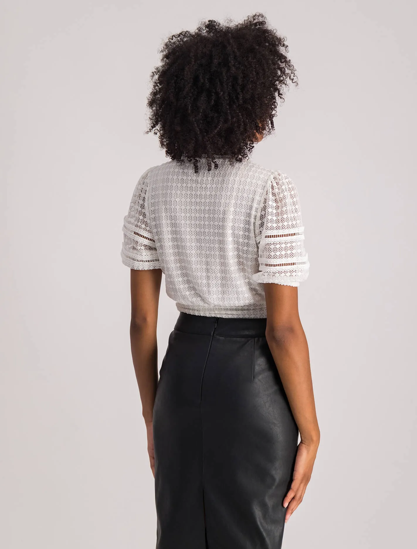 Ariel Spliced Lace Wrap Top