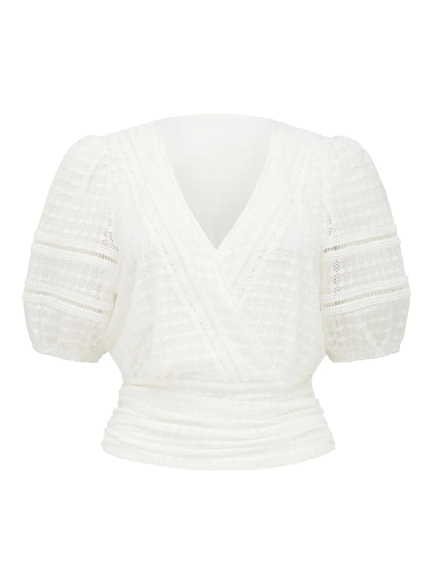 Ariel Spliced Lace Wrap Top