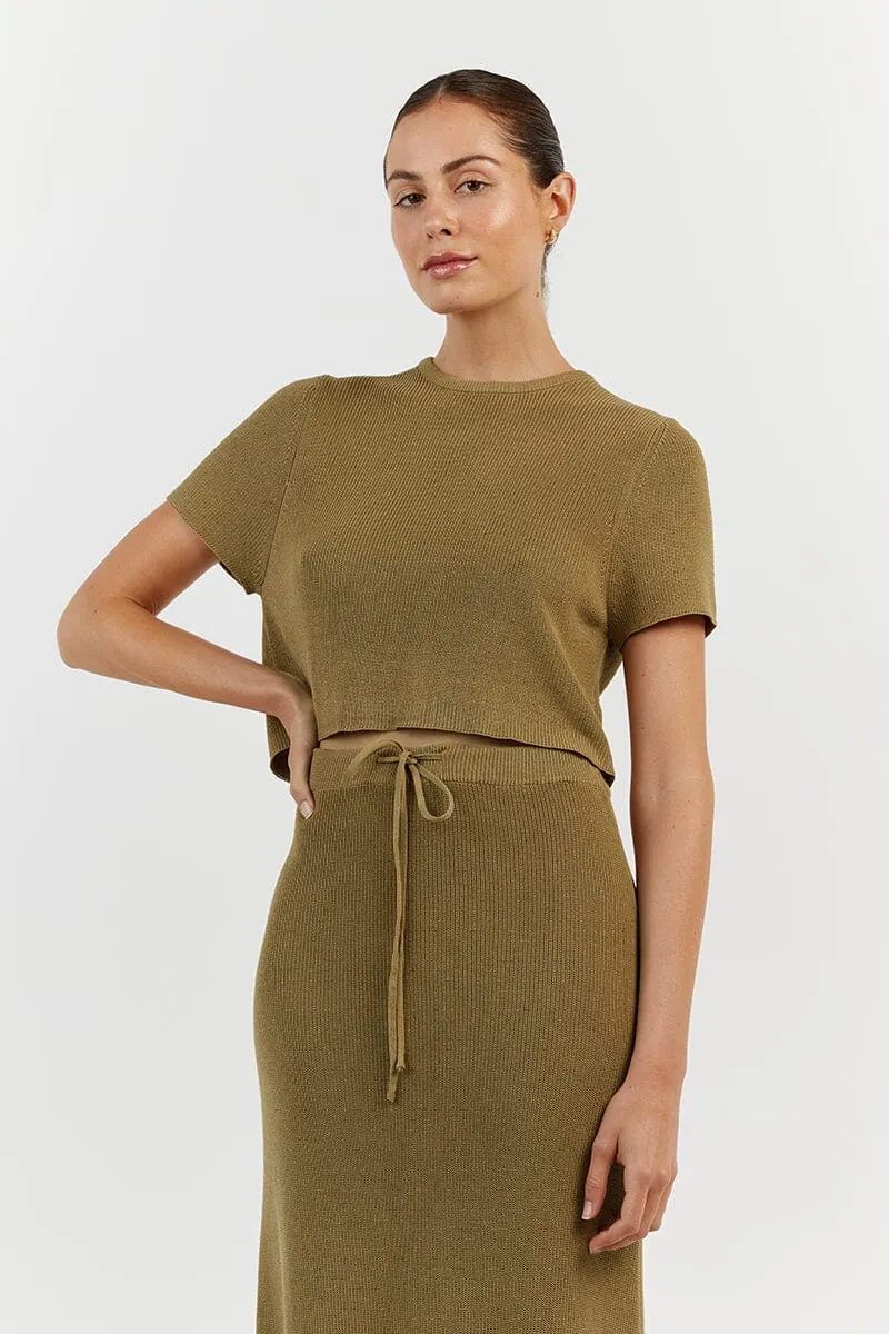 ASHER PISTACHIO CROPPED TEE