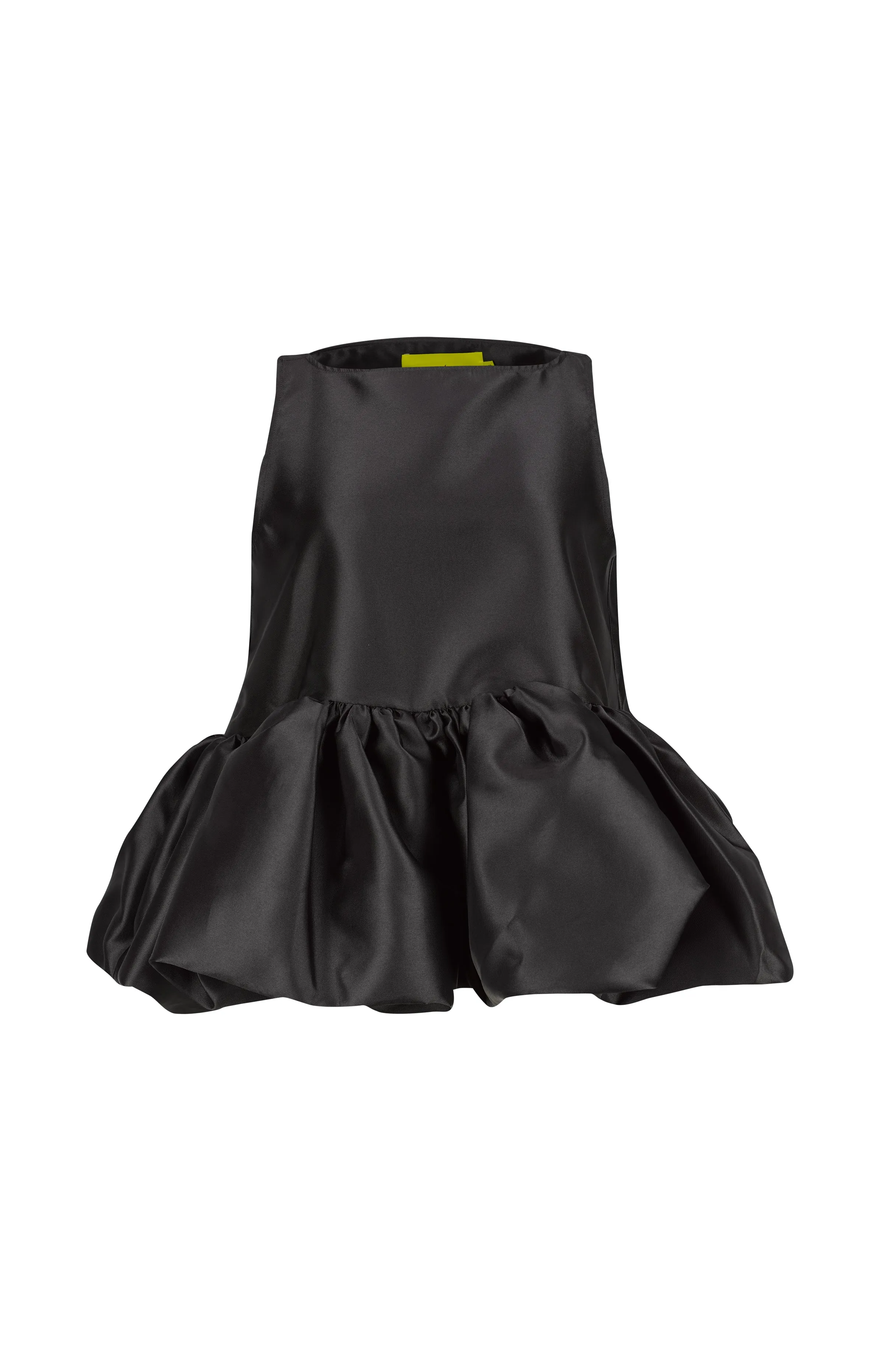 BLACK SLEEVELESS PUFF HEM TOP