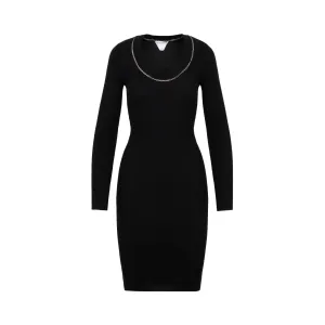 Bottega Veneta Chain Embellished Knitted Dress