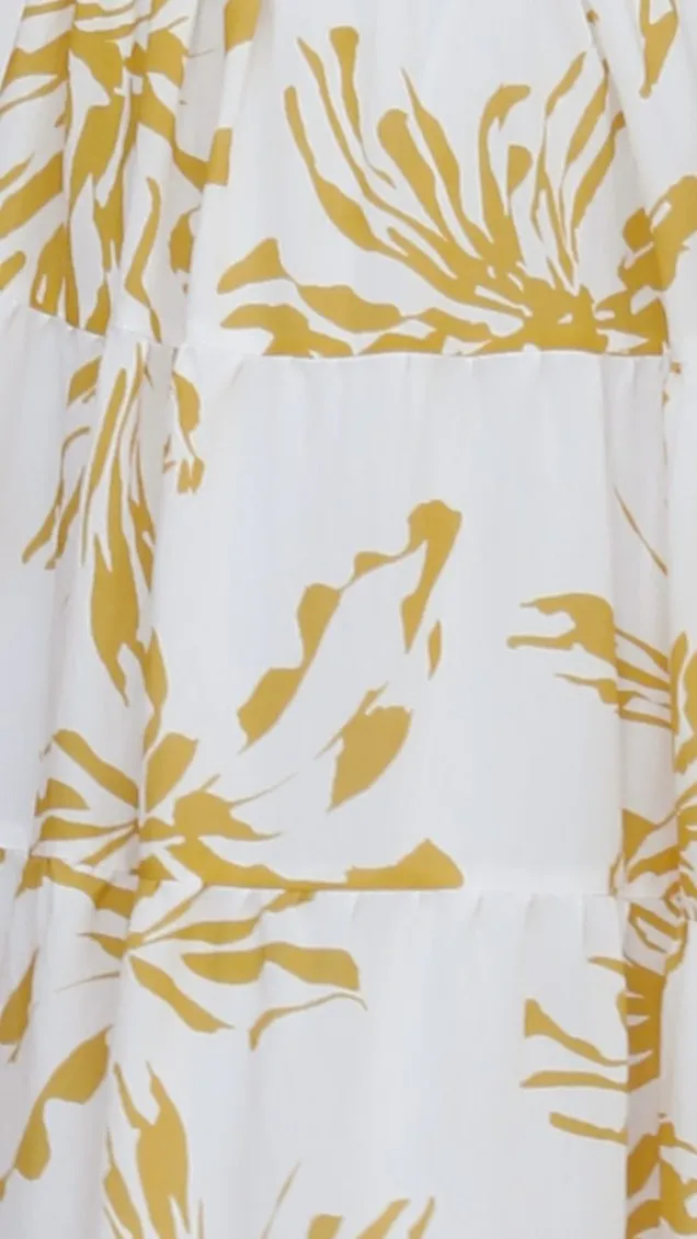 Bronty Mini Dress - Yellow Floral