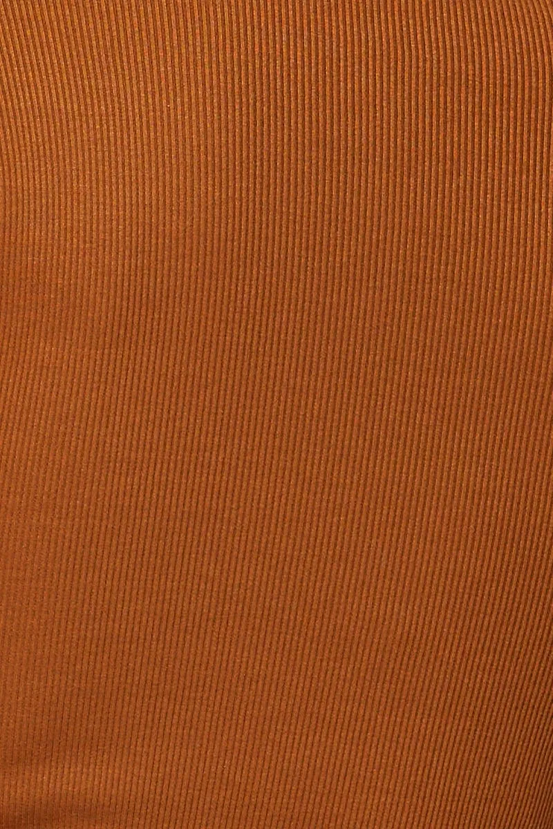 Brown Bodycon Dress Long Sleeve Mini