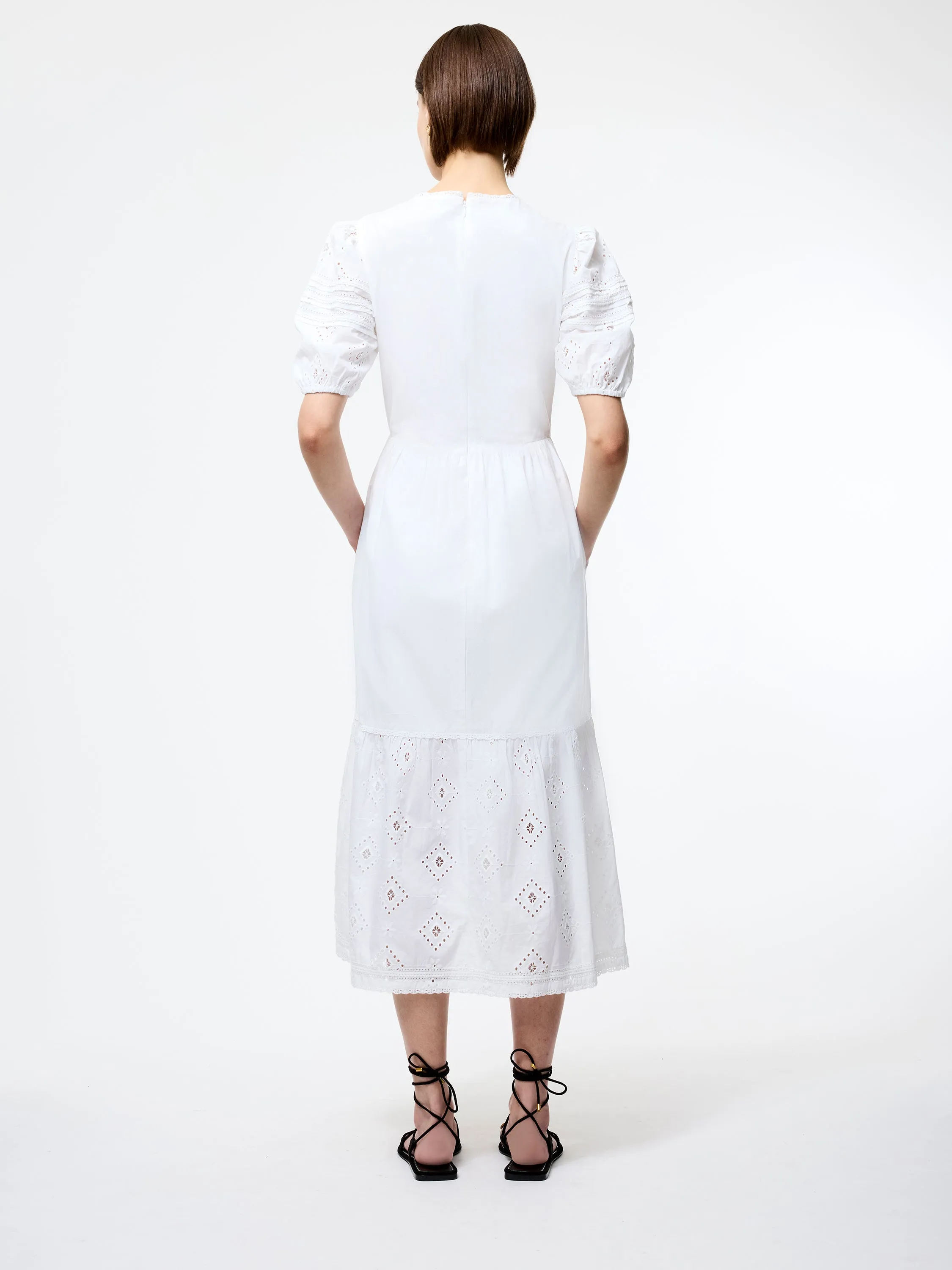 Cambria Cotton Broderie Midi Dress