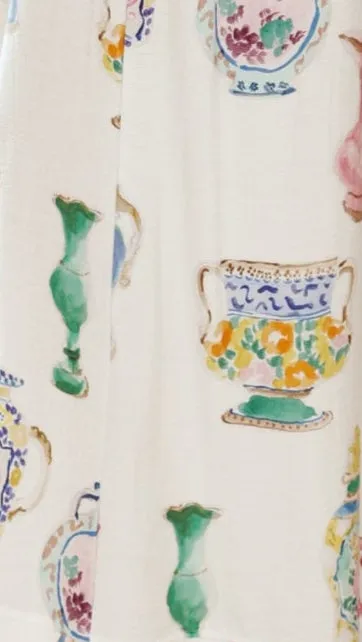 Camisha Frill Maxi Dress - Vase Print