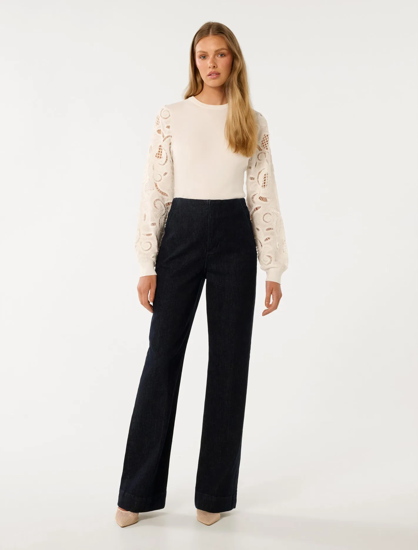 Charlie Woven Sleeve Knit Top
