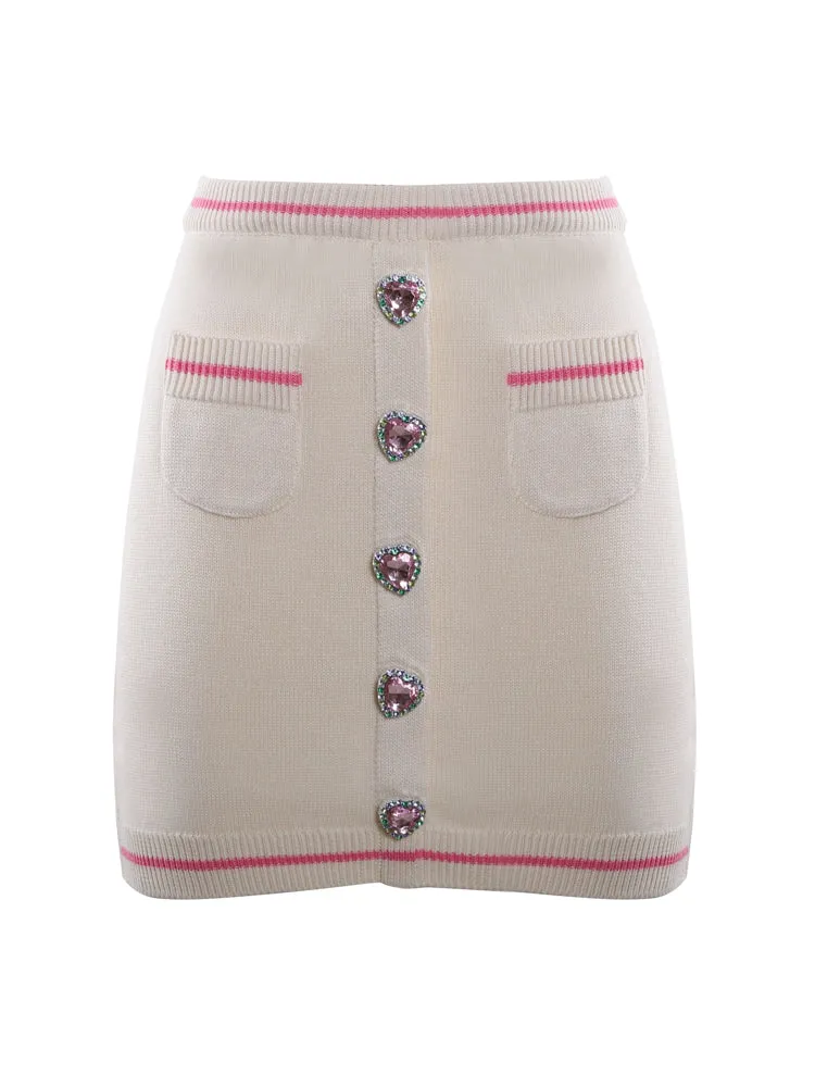 Chiara Ferragni Crystal-Embellished Knitted Mini Skirt