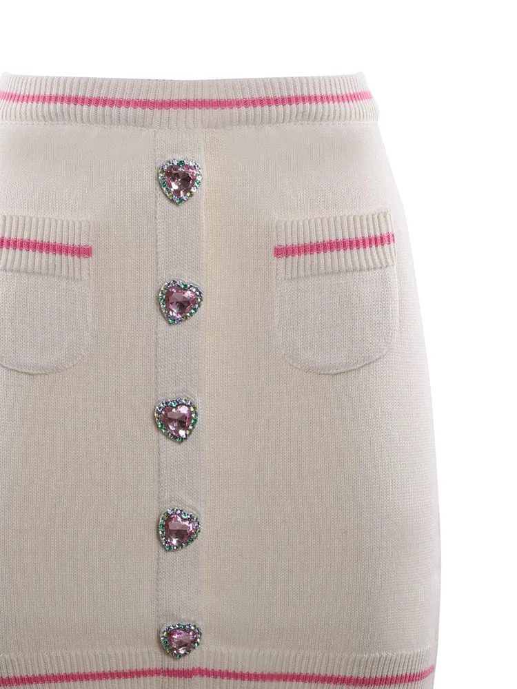 Chiara Ferragni Crystal-Embellished Knitted Mini Skirt