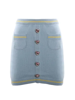 Chiara Ferragni Crystal-Embellished Knitted Mini Skirt