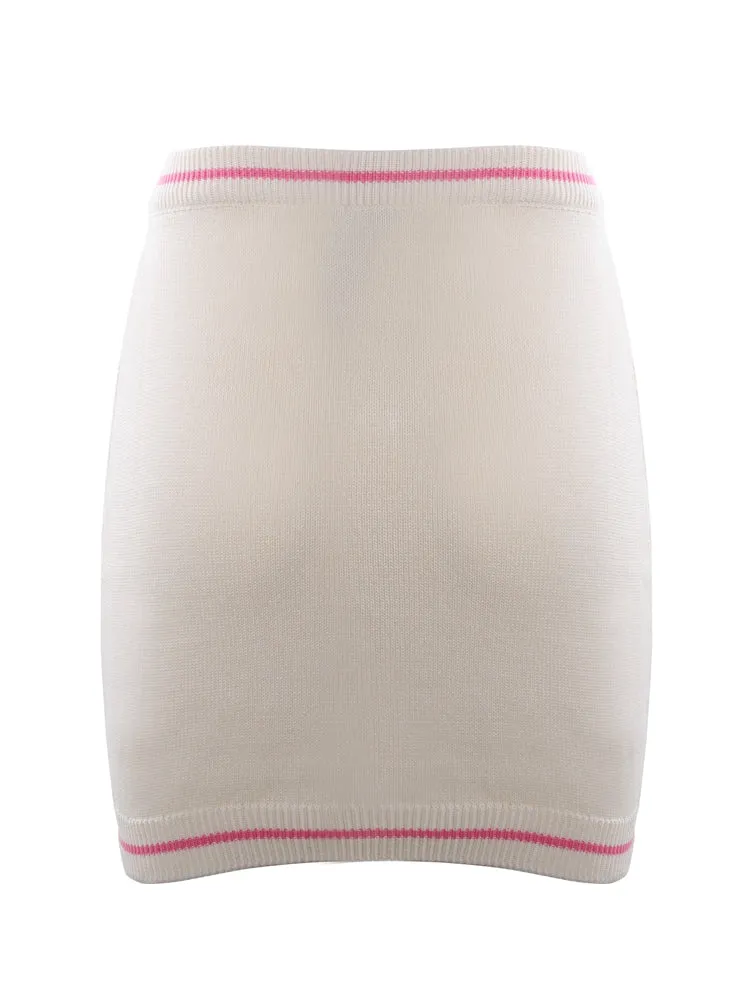 Chiara Ferragni Crystal-Embellished Knitted Mini Skirt