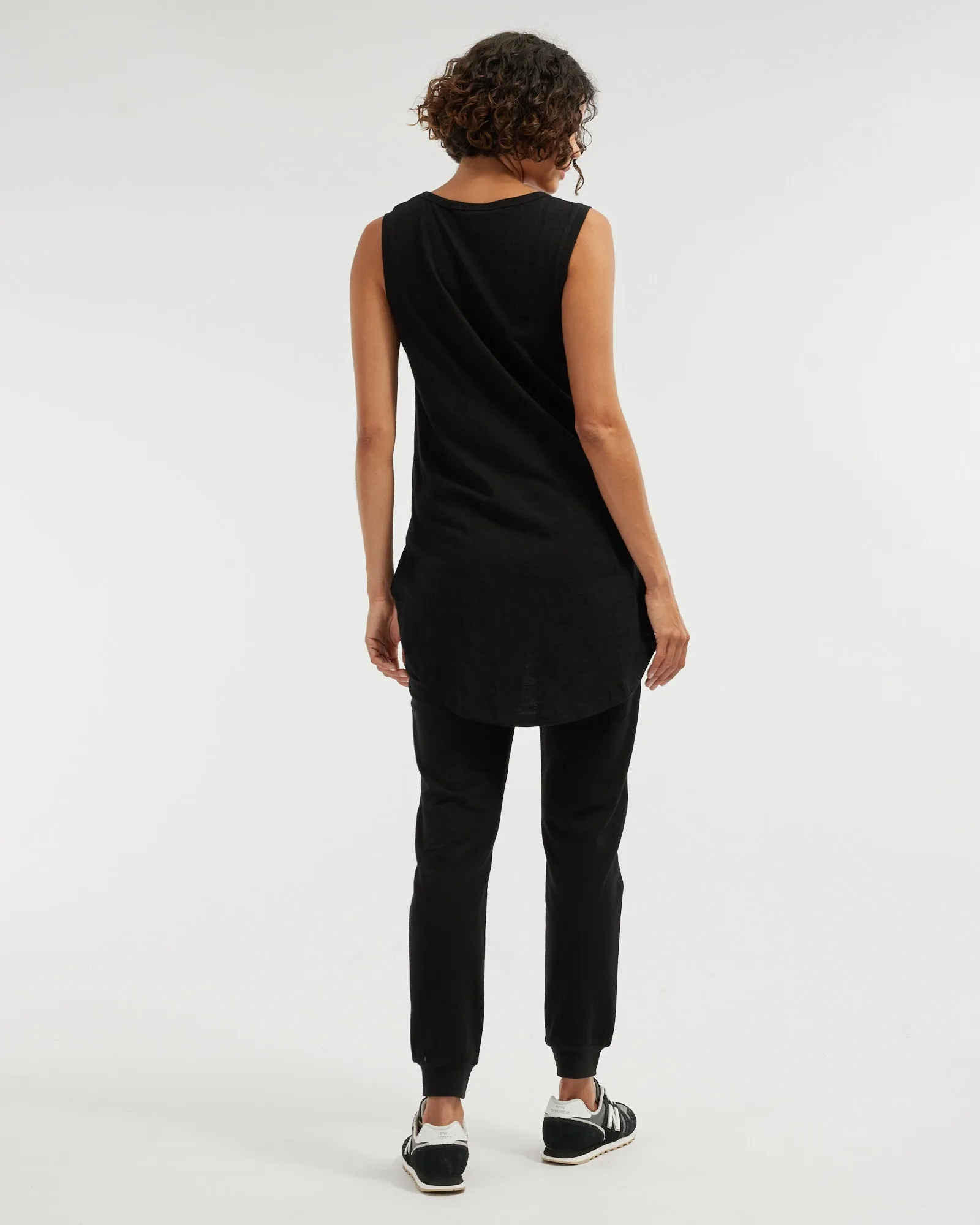 Claudia Longline Tank - Black