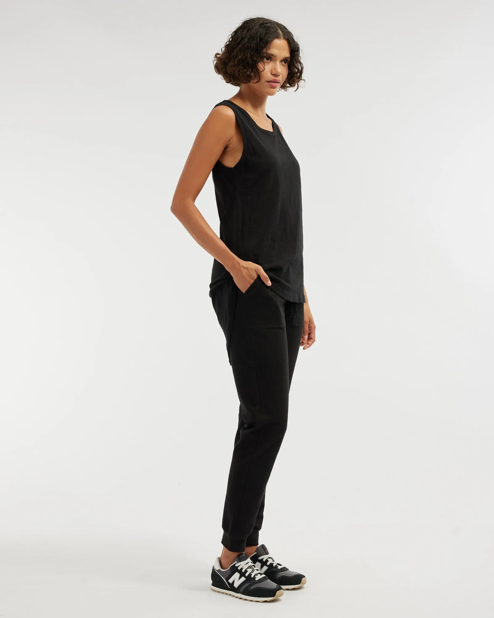 Claudia Longline Tank - Black