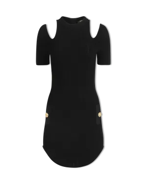 Cold Shoulder Knitted Mini Dress