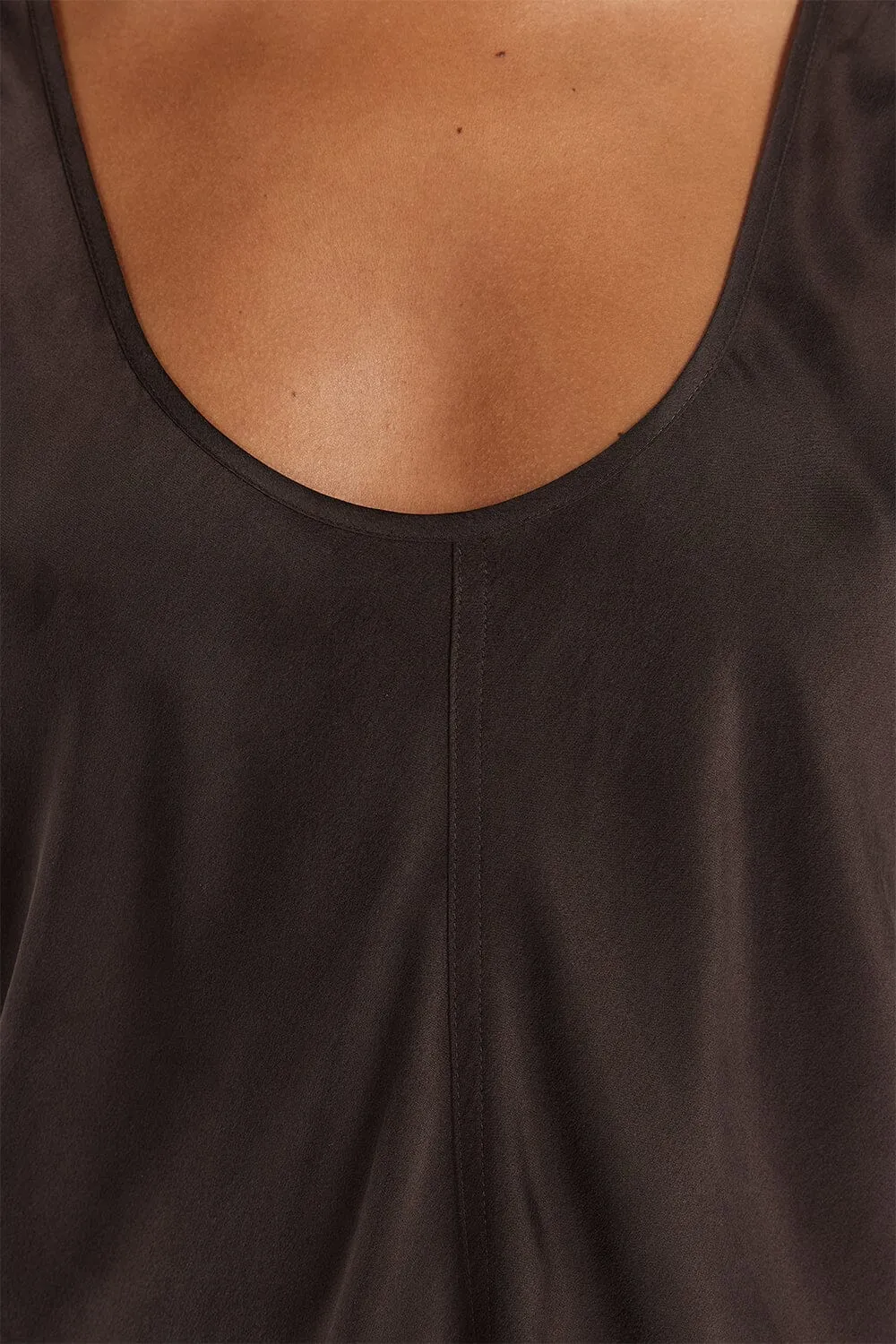 COLETTE BITTER CHOC SILK CAMI TOP