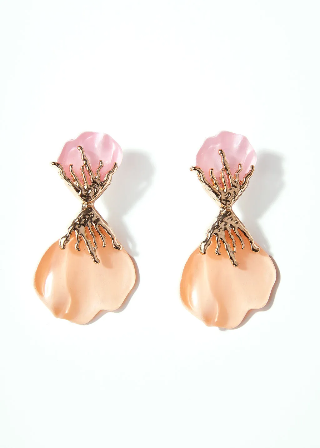 Color Coated 2 Petal Earrings