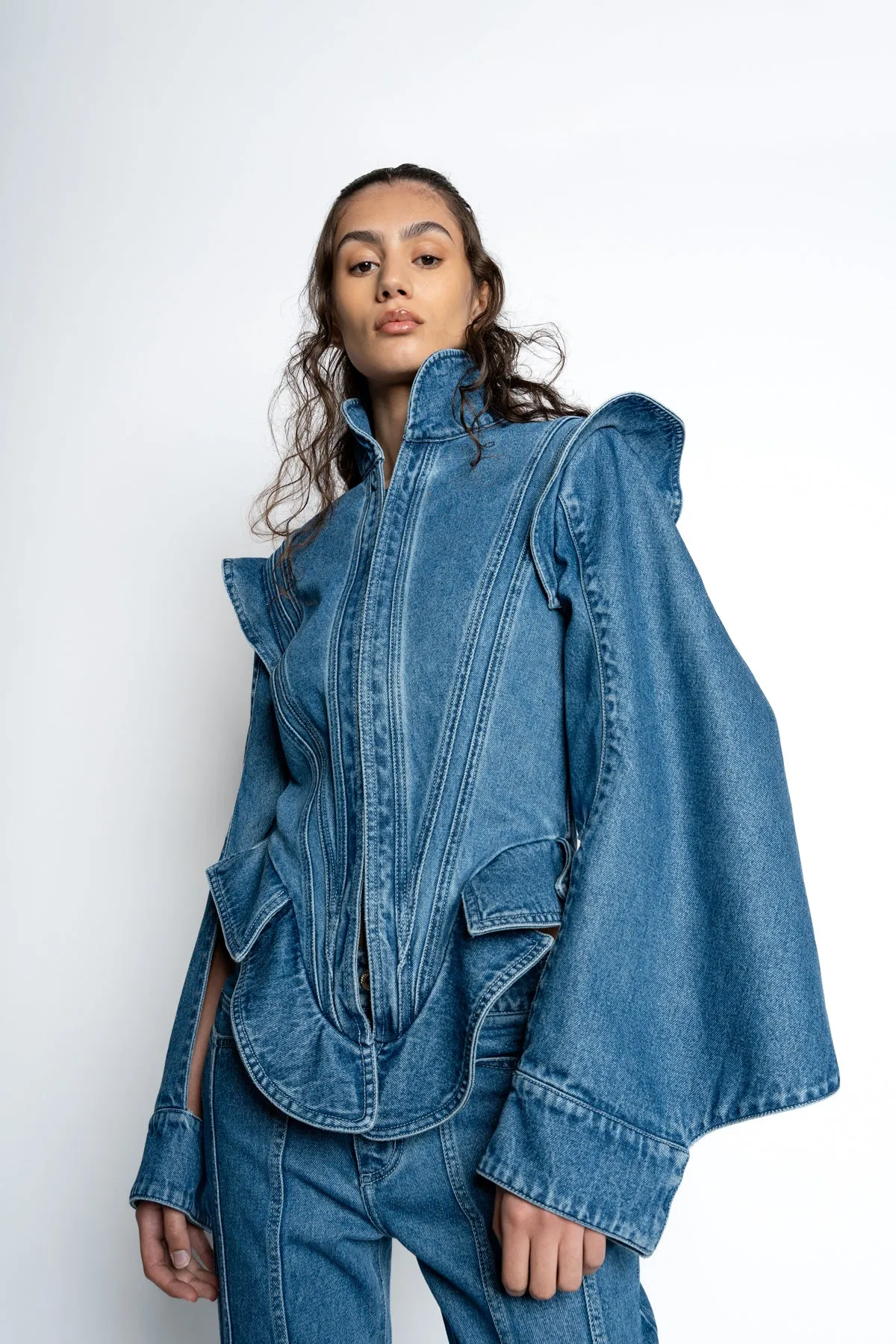 DENIM BAROQUE STYLE JACKET