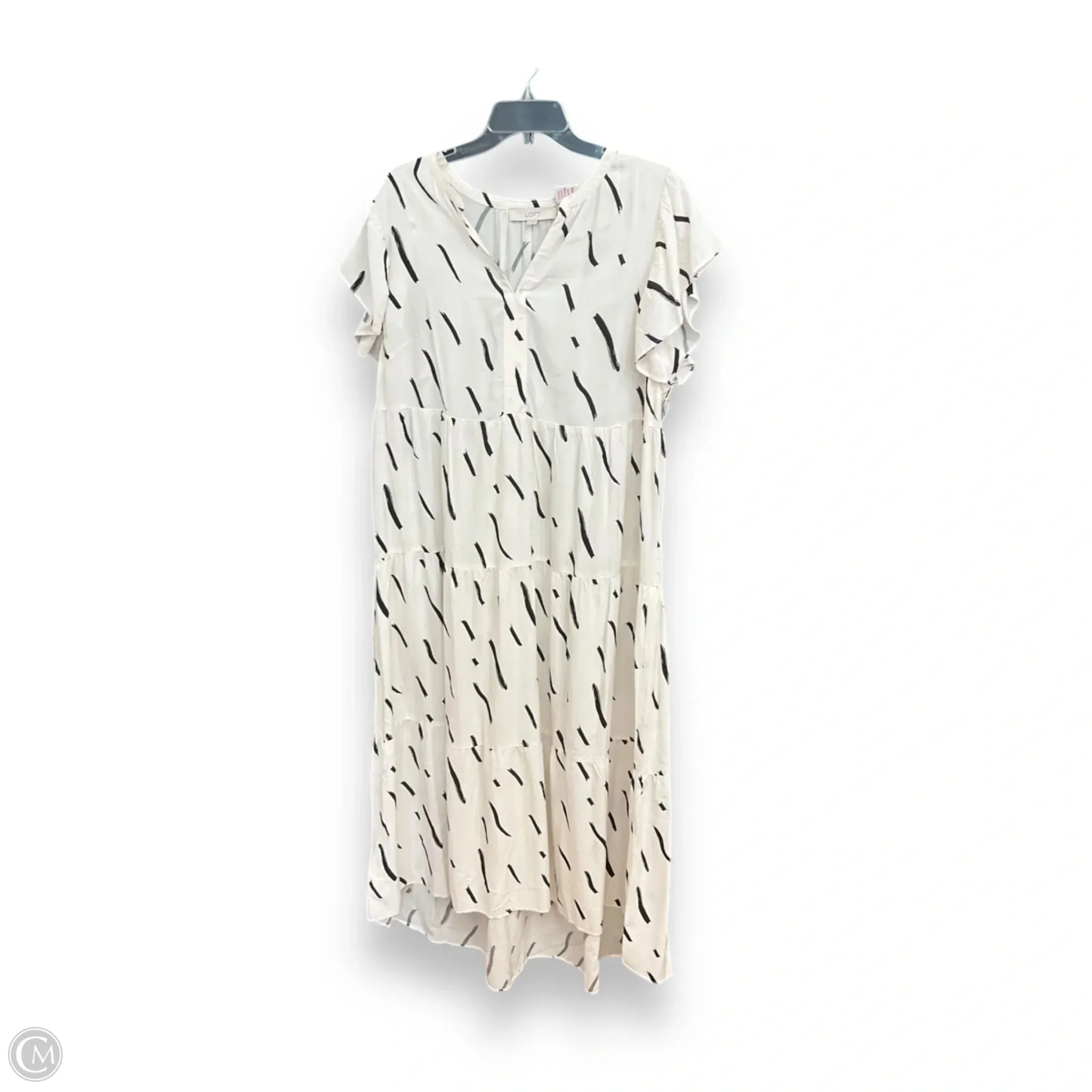 Dress Casual Maxi By Loft In Black & White, Size: L