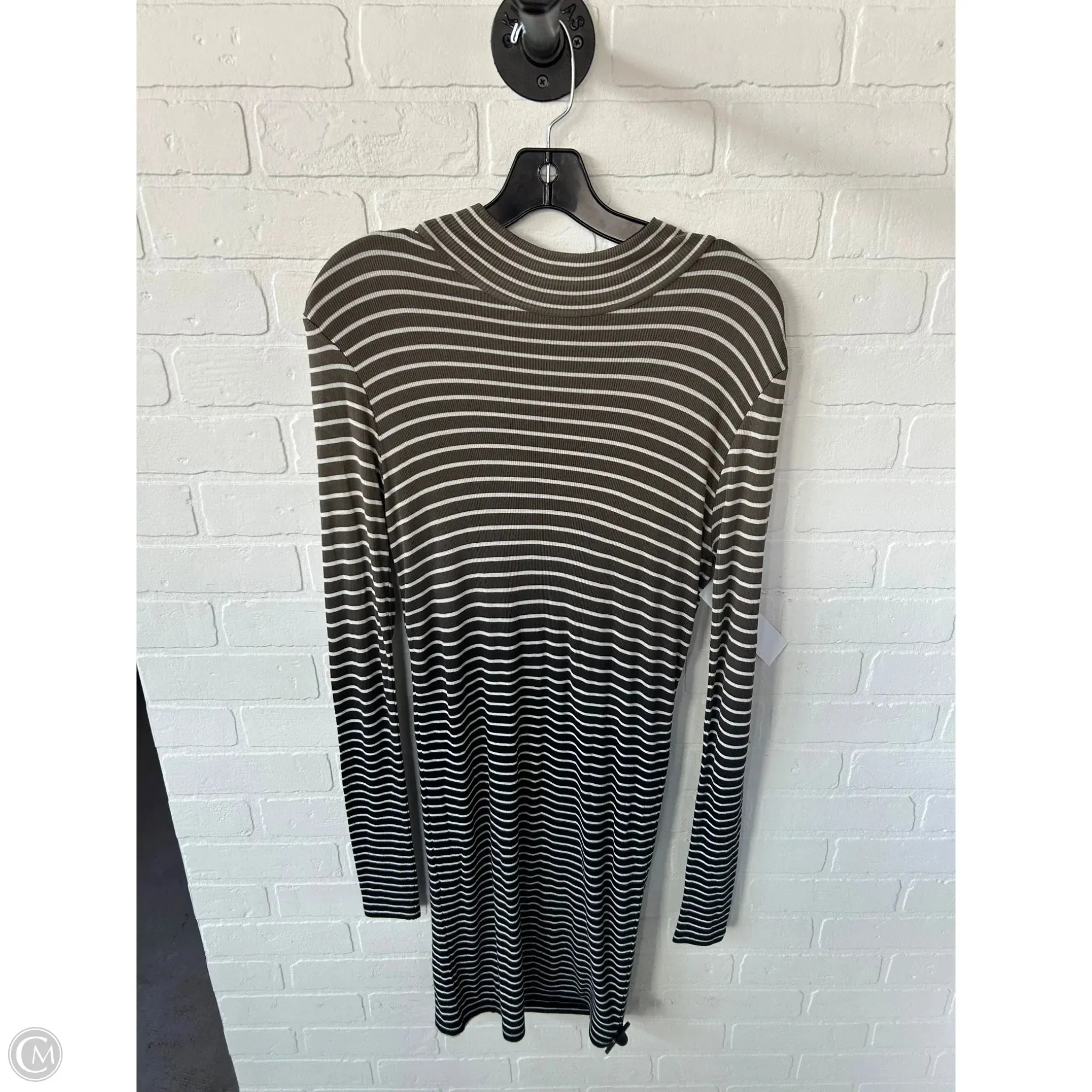 Dress Casual Midi By Atm In Black & Green, Size: S
