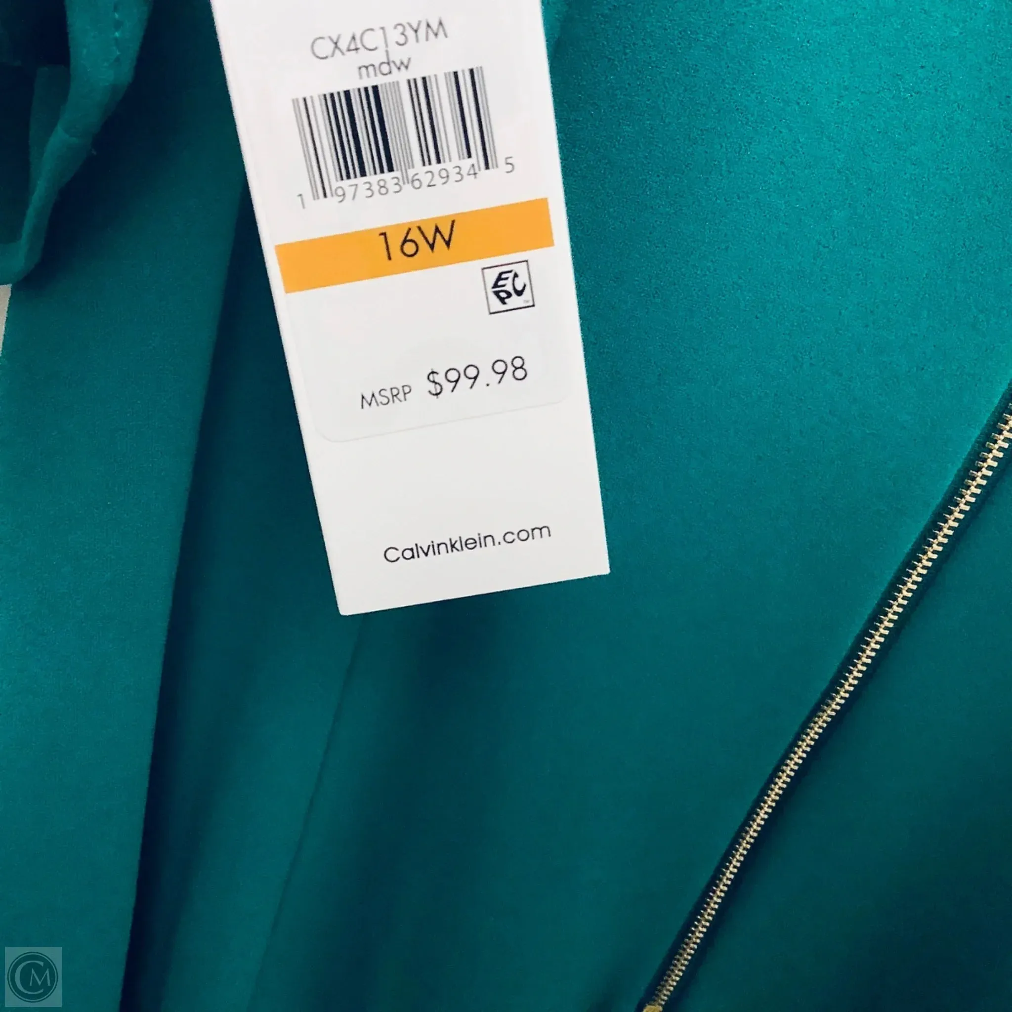 Dress Casual Midi By Calvin Klein In Green, Size: Xxl