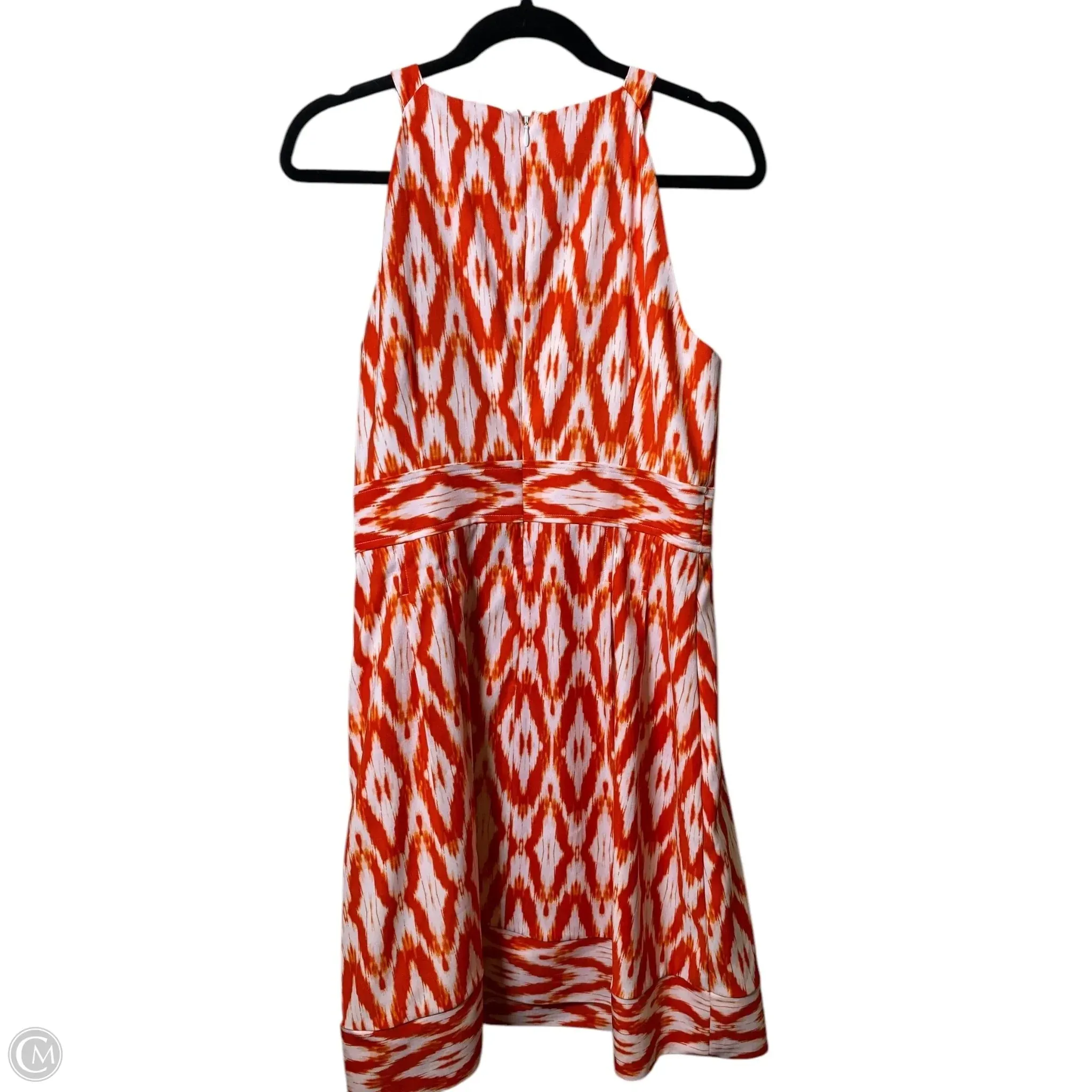 Dress Casual Midi By Cato In Orange & White, Size: 12