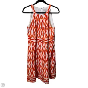 Dress Casual Midi By Cato In Orange & White, Size: 12