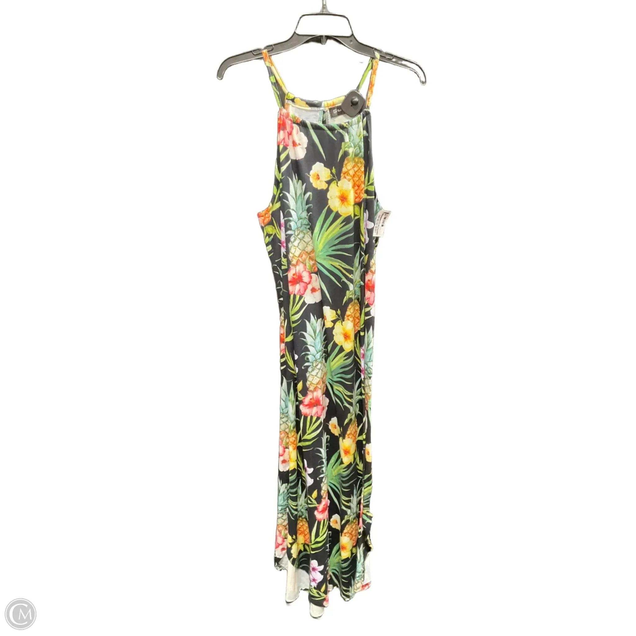 Dress Casual Midi By Clothes Mentor In Tropical Print, Size: L