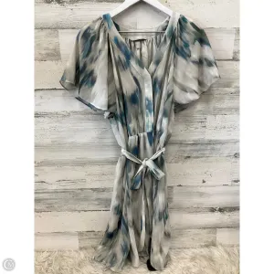 Dress Casual Midi By H&m In Blue & Cream, Size: L