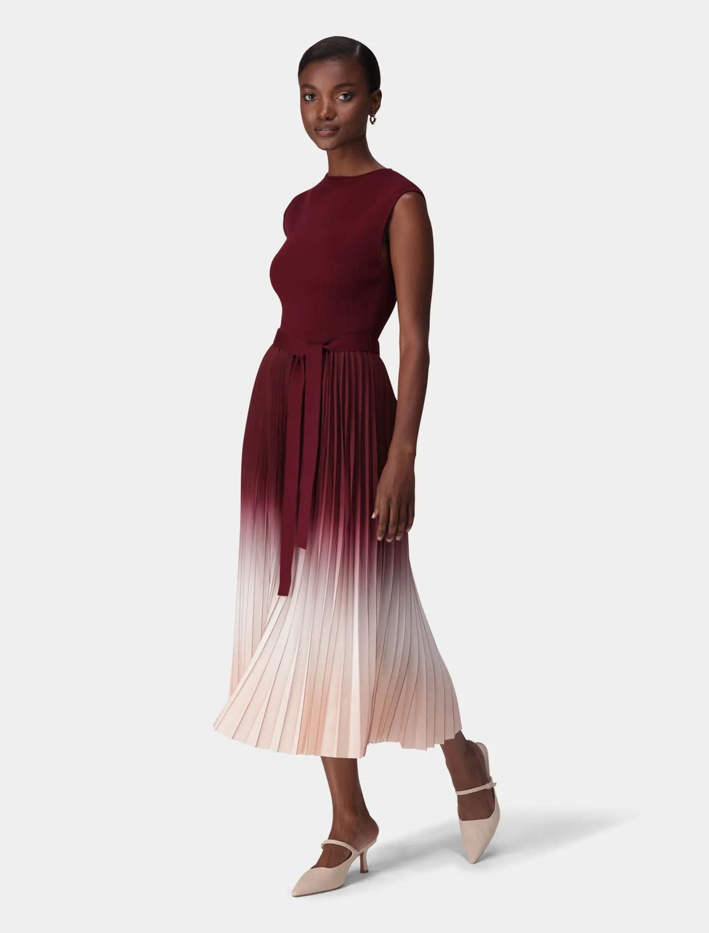 Elsie Ombre Pleat Midi Dress