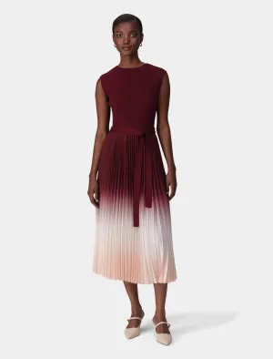 Elsie Ombre Pleat Midi Dress