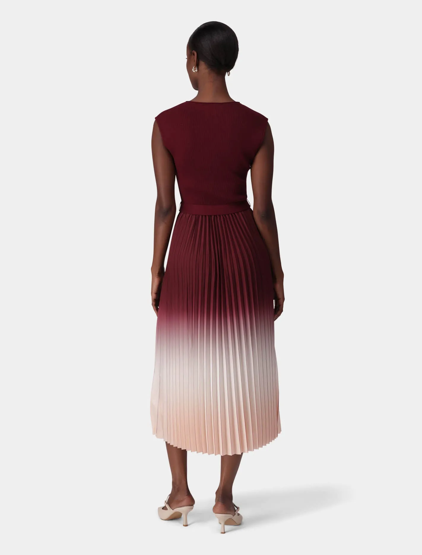 Elsie Ombre Pleat Midi Dress