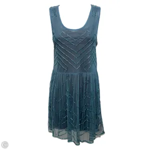 Embellished Mesh Sheer Mini Dress By Free People In Teal, Size: XS