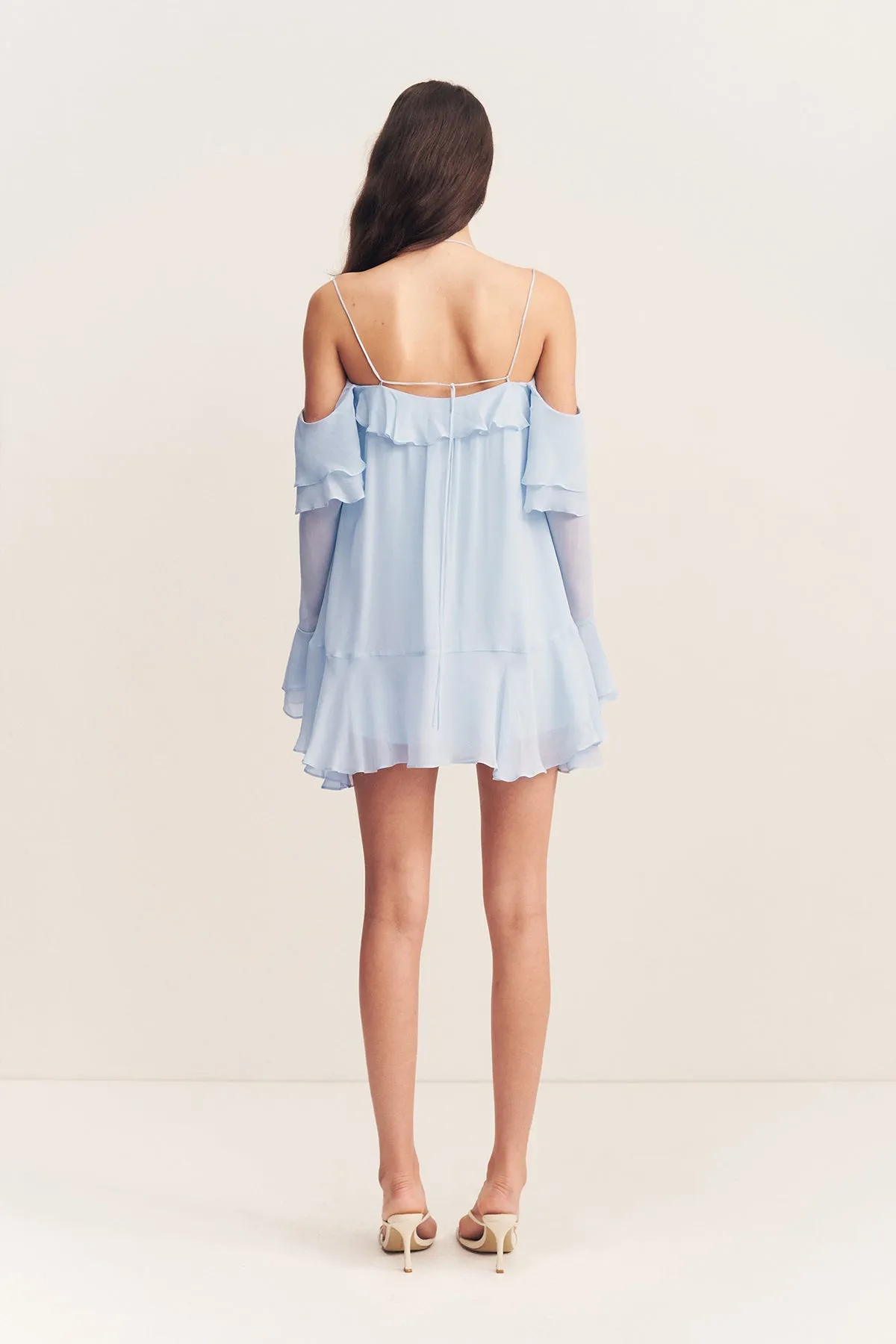 EMORY TIERED MINI DRESS - ARCADIAN BLUE