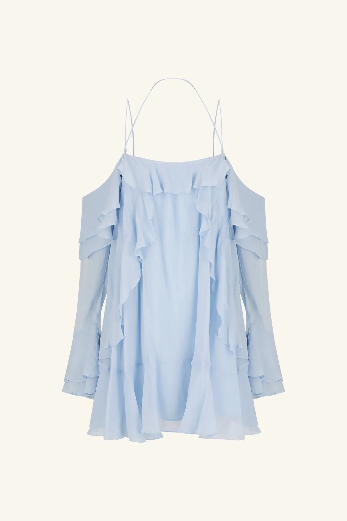 EMORY TIERED MINI DRESS - ARCADIAN BLUE