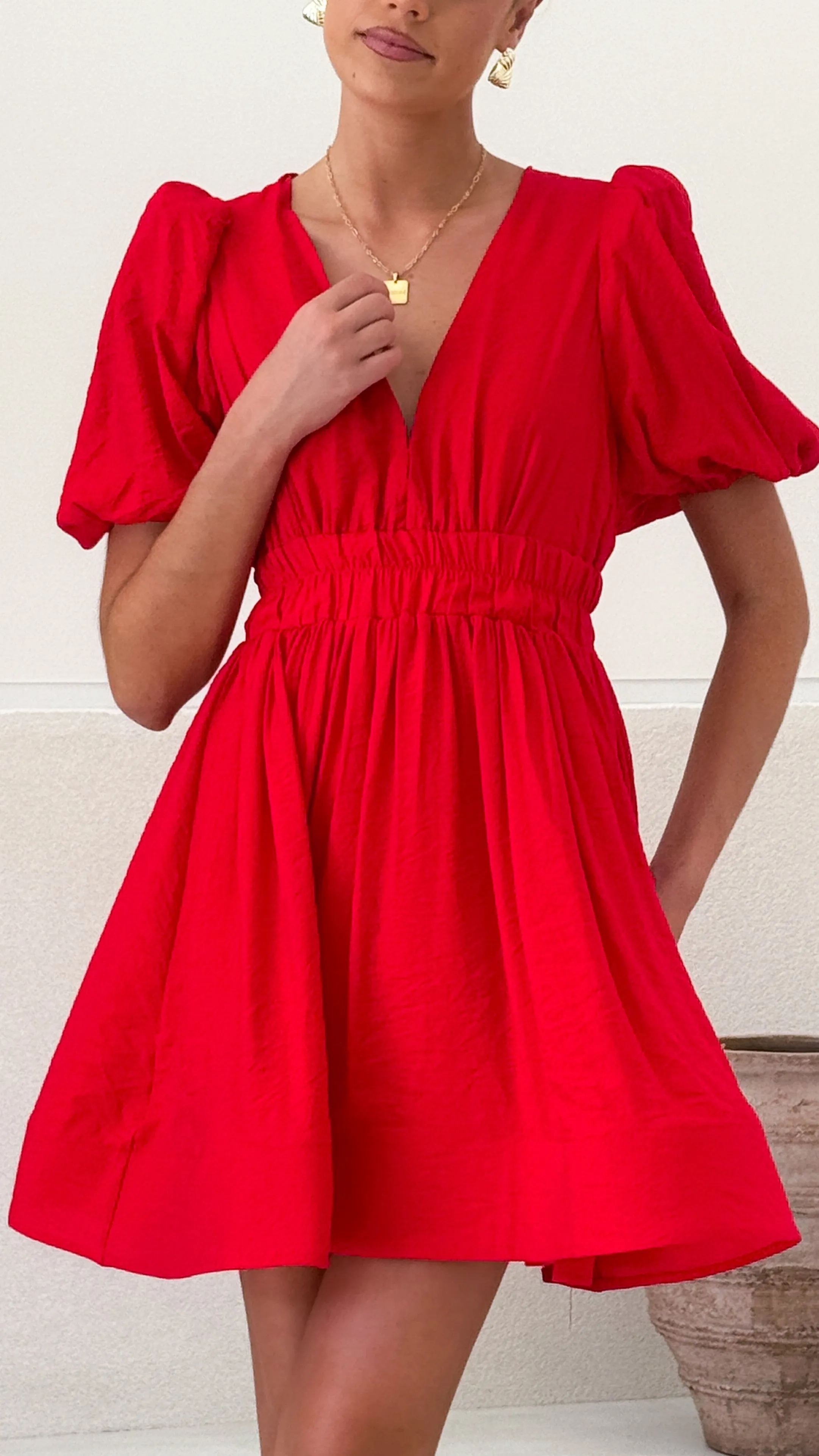 Erin Mini Dress - Red