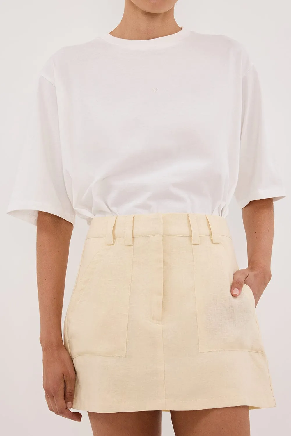 EVA LEMON LINEN SKORT