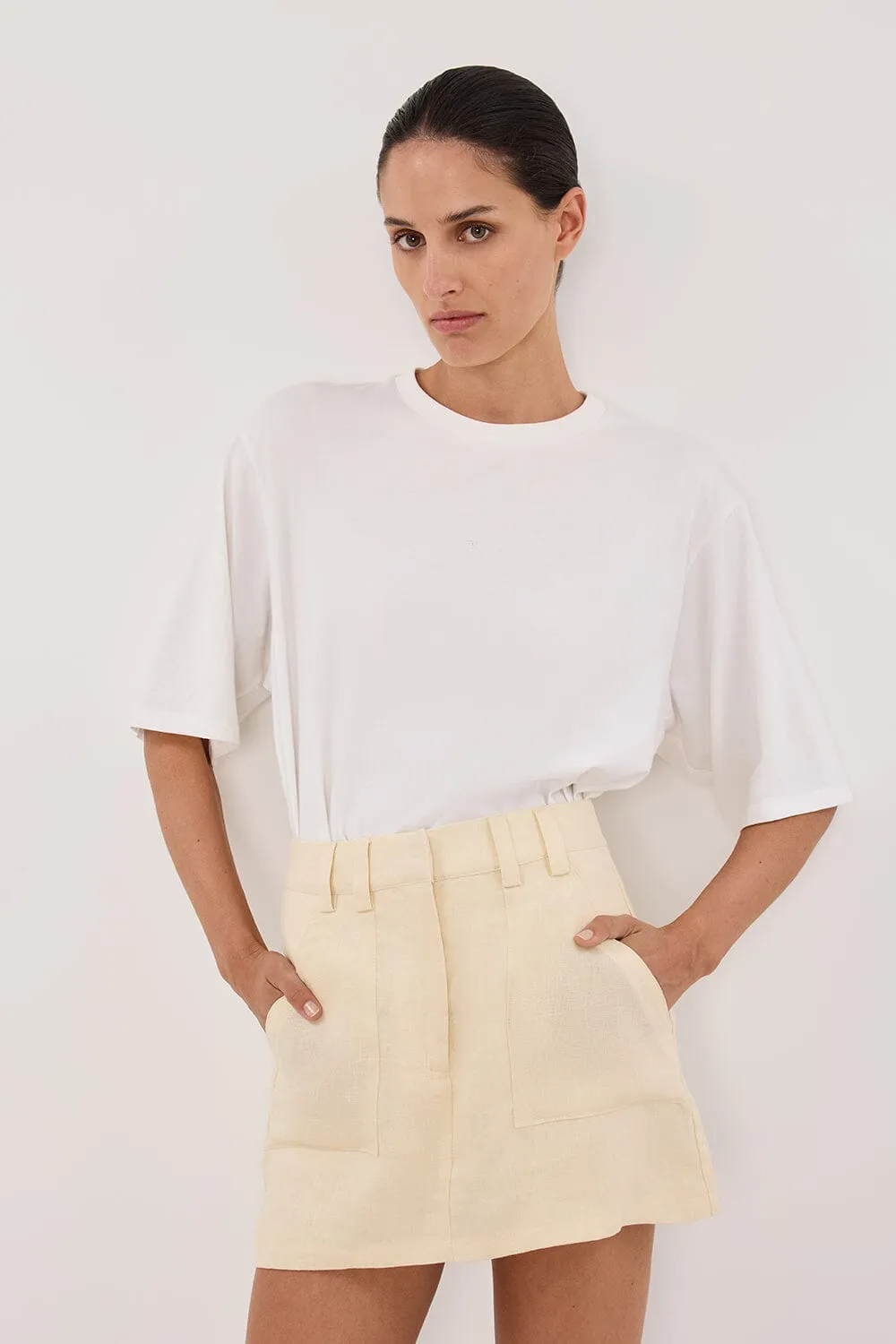 EVA LEMON LINEN SKORT