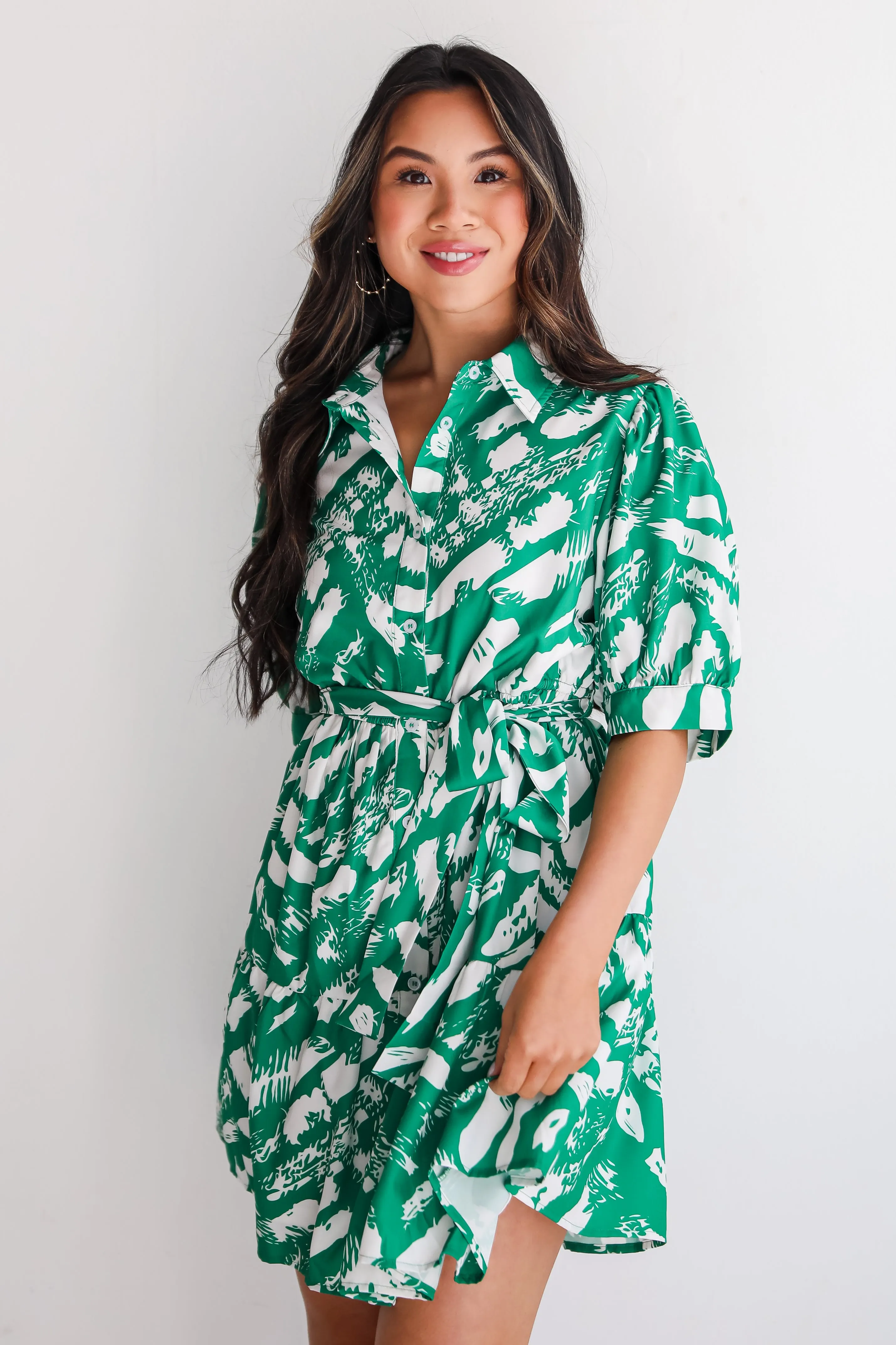 FINAL SALE - Graceful Perfection Kelly Green Mini Dress