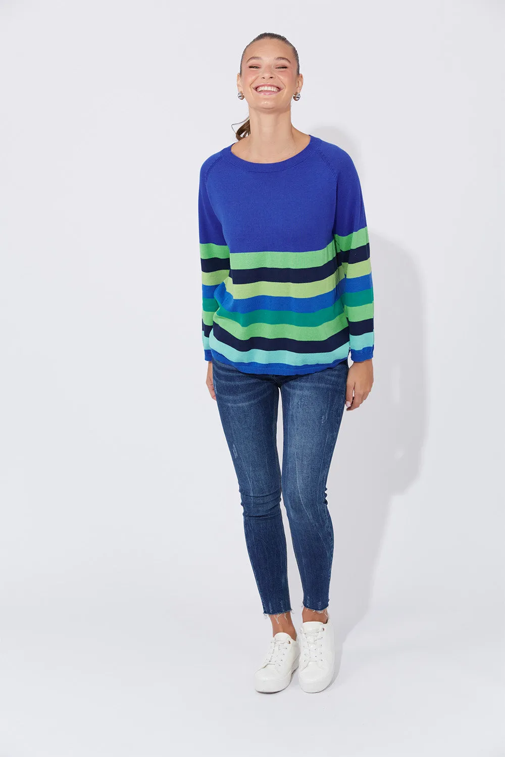 Florida Stripe Jumper in Cobalt