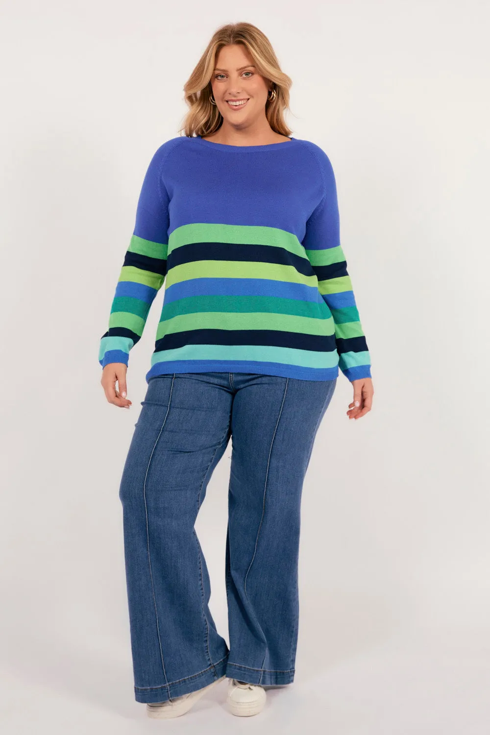 Florida Stripe Jumper in Cobalt
